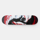 Rode Witte Kosmische Wolf Krijger Persoonlijk Skateboard (Horizontaal)