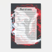 Rode Witte Kosmische Wolf Krijger Post-it® Notes (Voorkant)