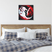 Rode Witte Kosmische Wolfkrijger Canvas Afdruk (Insitu (Slaapkamer))