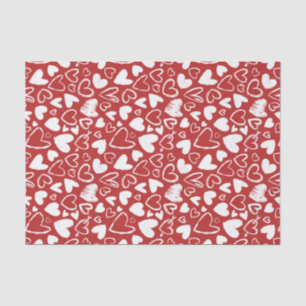 Rode Witte Krijt Hart Mooie Stippen Valentijnsdag Tissuepapier