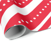 Rode witte lijnen Stippen kerst Cadeaupapier (Rol Hoek)
