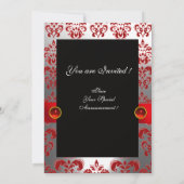 RODE WITTE LINT & ZWARTE DAMASTEN MONOGRAM Ruby Kaart (Achterkant)