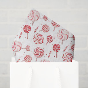 Rode Witte Lolly's Kerstmis Tissuepapier