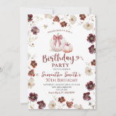 Rode Witte Marsala Herfst Herfst Wildflower Verjaa Kaart (Voorkant)