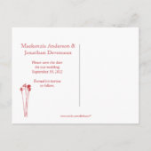  Rode Witte Mason Jar Floral Bewaar de datum Aankondigingskaart (Achterkant)