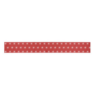 Rode Witte Mini Sneeuwvlok Kerstmis Grosgrain Lint