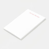 Rode Witte Minimalistische Eenvoudige Gewone Moder Post-it® Notes (Schuin)