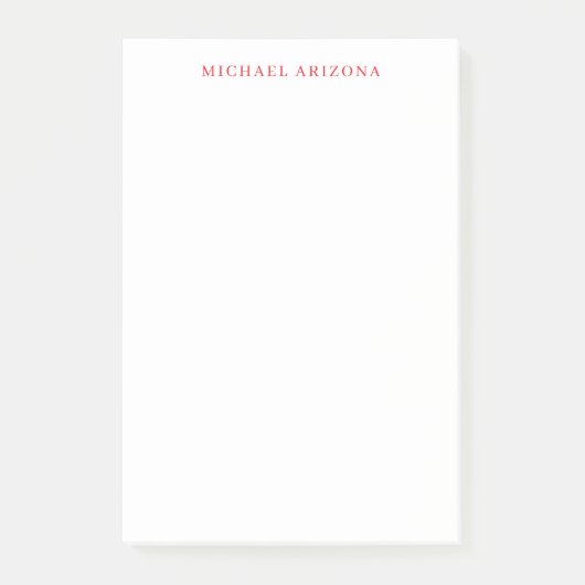Rode Witte Minimalistische Eenvoudige Vlakke Moder Post-it® Notes (Voorkant)