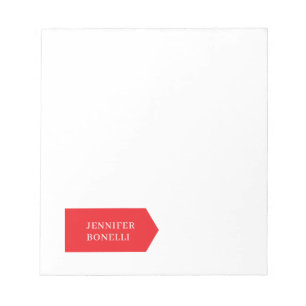Rode witte minimalistische moderne trendy effen notitieblok