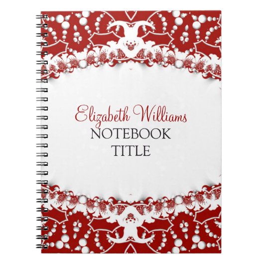 Rode + Witte Moderne Batik-notitieboek Notitieboek (Voorkant)