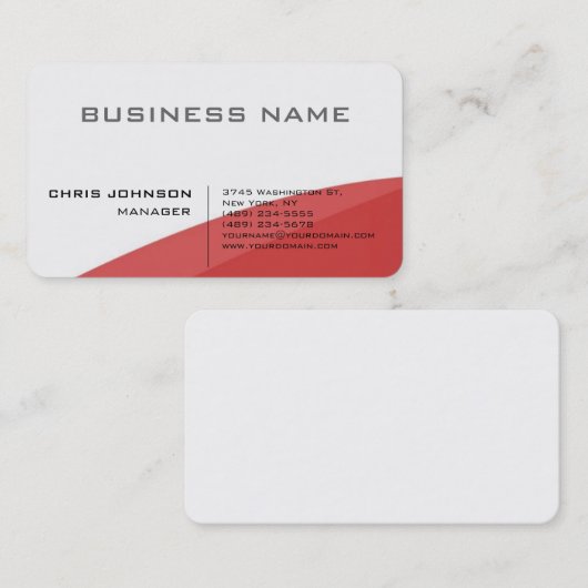 Rode witte moderne elegant-minimalistisch aantrekk visitekaartje (Voorkant / Achterkant)