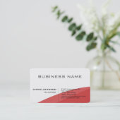 Rode witte moderne elegant-minimalistisch aantrekk visitekaartje (Staand voorkant)