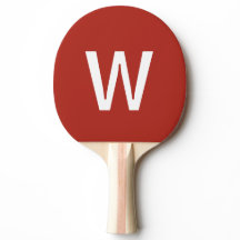 Rode & witte monogram initiaal Ping Pong Bal