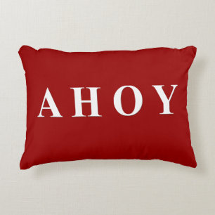 Rode witte, nagelachtige zeilstapes accent kussen