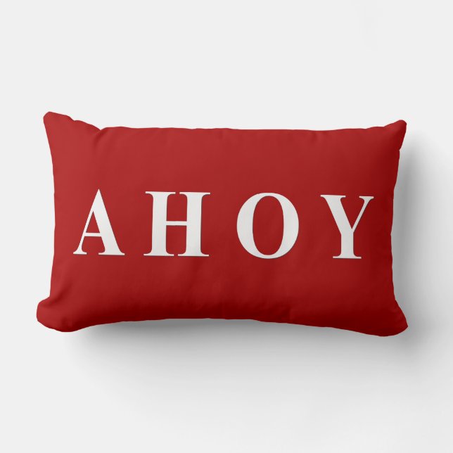 Rode witte, nagelachtige zeilstapes kussen (Voorkant)