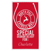 Rode & Witte Noordpool Express Mail Naam Klein Cadeauzakje (Achterkant)