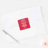 Rode & Witte Noordpool Express Mail Naam Vierkante Sticker (Envelop)