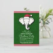 Rode Witte Olifant Kado Ruil Kerstfeest Kaart (Staand voorkant)