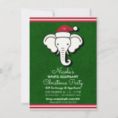 Rode Witte Olifant Kado Ruil Kerstfeest Kaart (Voorkant)