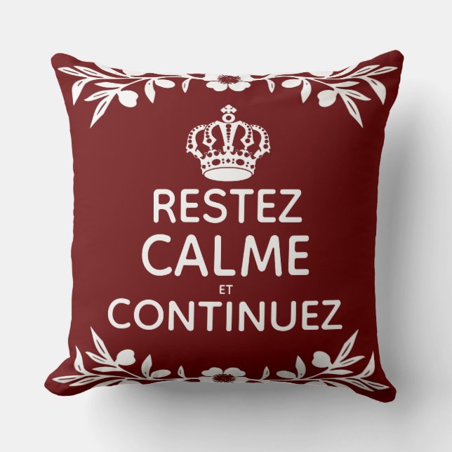 rode witte olijftak Frans Kalm houden Draag aan Kussen (Voorkant)