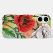 Rode witte papaverbloemen Case-Mate iPhone case (Achterkant (horizontaal))