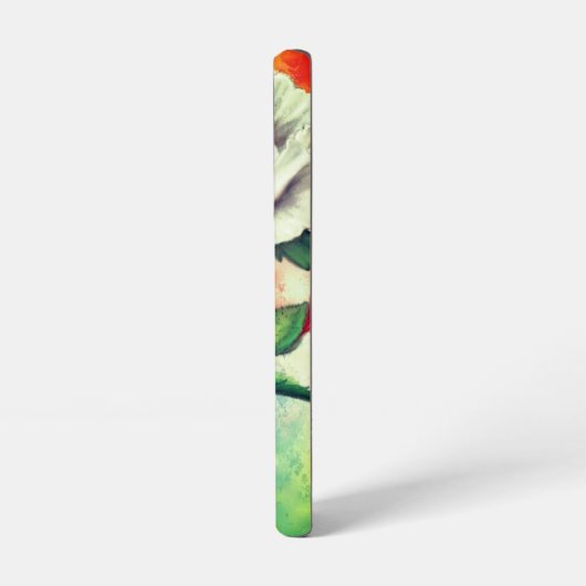 Rode witte papaverbloemen samsung galaxy hoesje (Linkerkant)