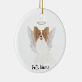 Rode & Witte Papillon Herdenkings Sympathie Keramisch Ornament (Rechts)