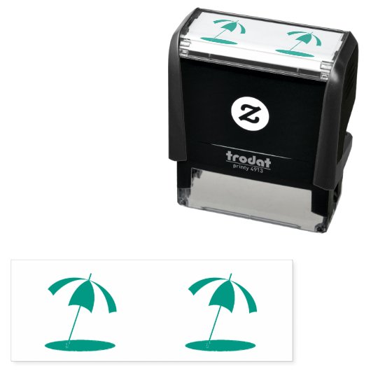 Rode witte paraplu  zelfinktende stempel (In situ)