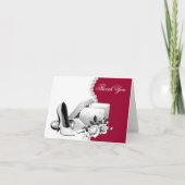 Rode witte parels hoge hak schoenen dank u kaarten (Voorkant)