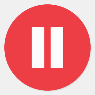 Rode & Witte Pauze Button Stickers