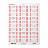 Rode Witte Pepermunt Bewerkbaar Retouradres Etiket (Full Sheet)
