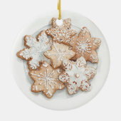 Rode Witte Pepermunt Kerstsnoep Keramisch Ornament (Achterkant)