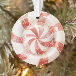 Rode Witte Pepermunt Kerstsnoep Ornament