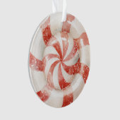 Rode Witte Pepermunt Kerstsnoep Ornament (voorkant)