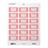 Rode Witte Pepermunt Snoep Bewerkbaar Adres Etiket (Full Sheet)
