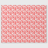 Rode Witte Pepermunt Snoep Kerstpatroon Cadeaupapier (Vlak)