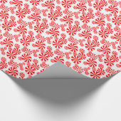 Rode Witte Pepermunt Snoep Kerstpatroon Cadeaupapier (Hoek)