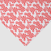 Rode Witte Pepermunt Snoep Kerstpatroon Tissuepapier (Detail)