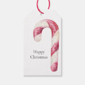 Rode witte pepermunt snoepjes cadeaulabel (Voorkant)