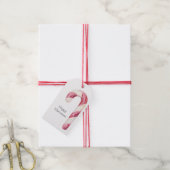 Rode witte pepermunt snoepjes cadeaulabel (Met Touw)