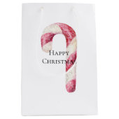 Rode witte pepermunt snoepjes medium cadeauzakje (Voorkant)