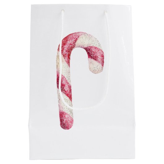 Rode witte pepermunt snoepjes medium cadeauzakje (Achterkant)