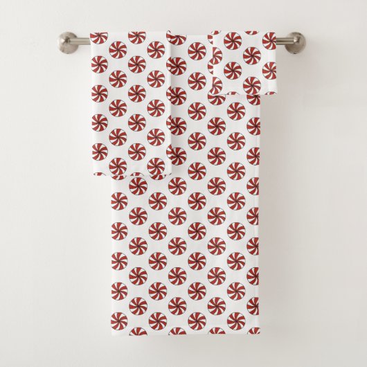 Rode witte peppermint Snoep Mint Holiday Kerstmis Bad Handdoek (Insitu)