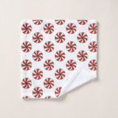 Rode witte peppermint Snoep Mint Holiday Kerstmis Bad Handdoek (Wasdoekje)