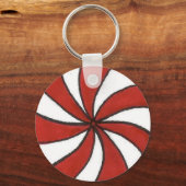 Rode witte peppermint Snoep Mint Holiday Kerstmis Sleutelhanger (Voorkant)