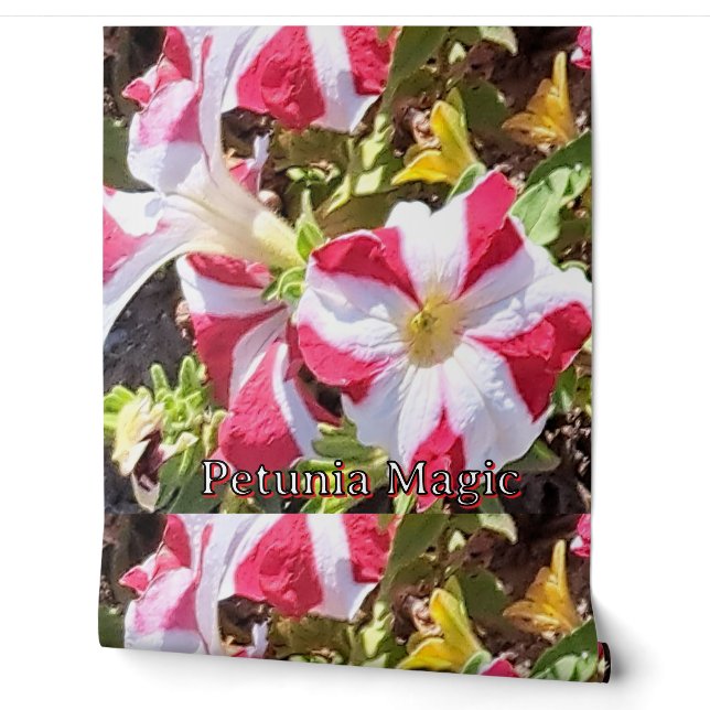 Rode & Witte Petunia Bloemenbehang – Elegant Nat Behang (Afrollen)
