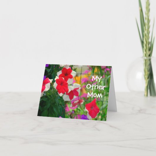 RODE & WITTE PETUNIA, "MIJN ANDER MAMMA " KAART (Voorkant)