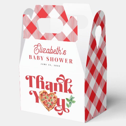 Rode witte pizza thema bedankdoosjes (Geopend)