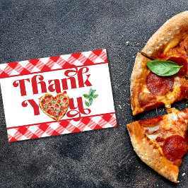 Rode witte pizza thema bedankkaart