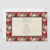 Rode Witte Poinsettia Kerst POT LUCK Diner Kaart (Achterkant)